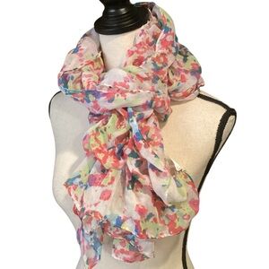 Spring Floral Elastic Seams‎ Flouncy Neck Scarf NWT